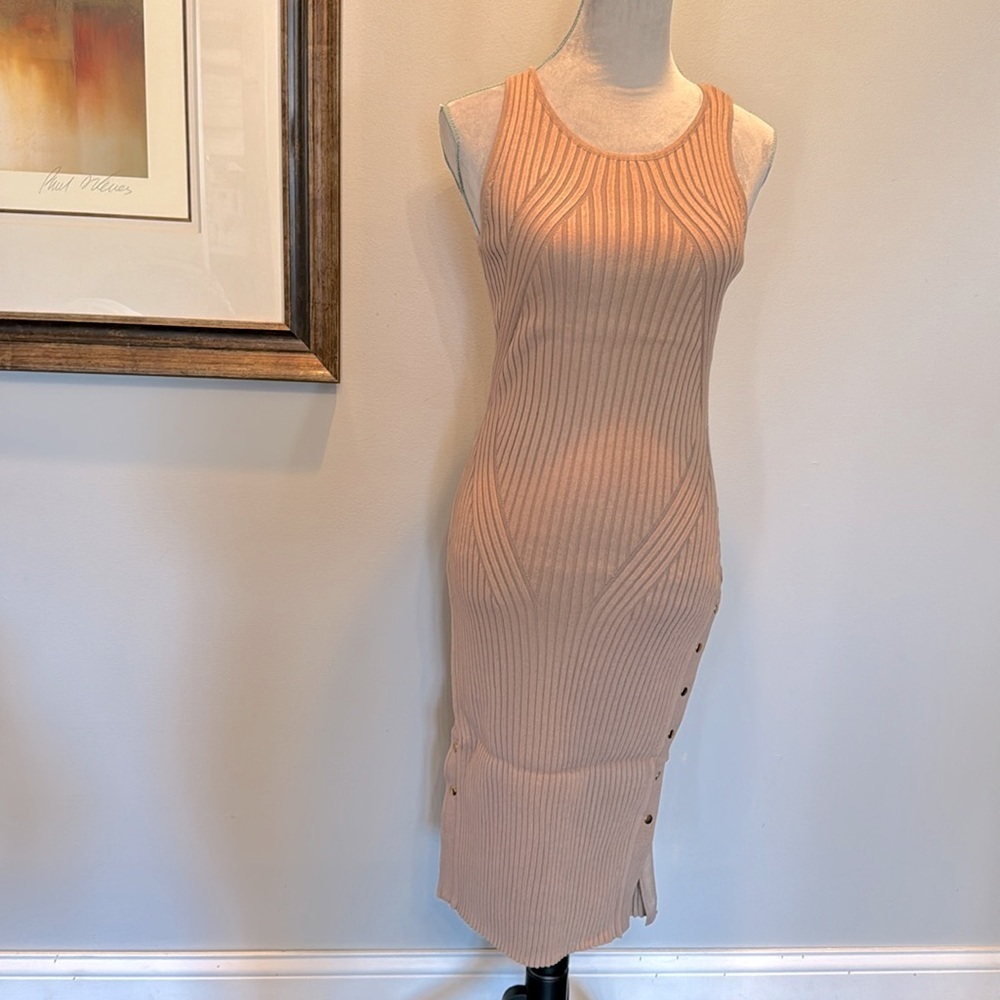 Hera milk coffee spandex tank dress NWOT L